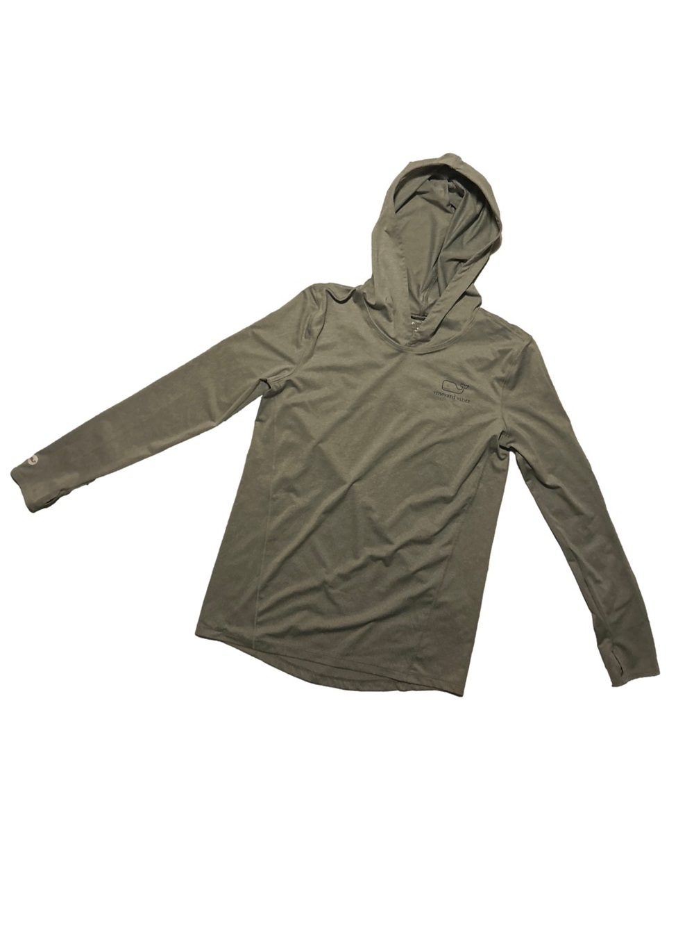 Vineyard Vines Performance Kids Swim Rashguard Hoodie - Gray L (14)